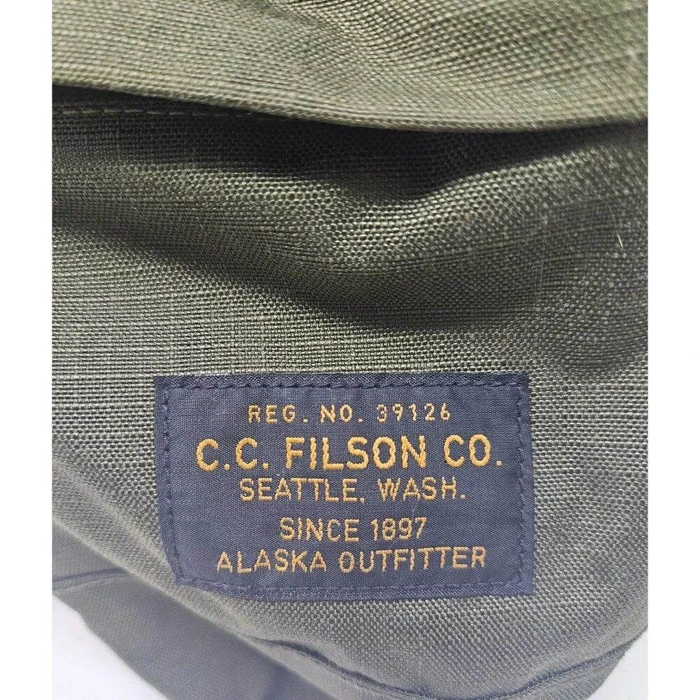 FILSON Ripstop Nylon Backpack Surplus Green Lightweight Padded Straps Hiking